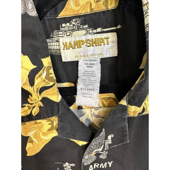 Vintage Kamp Army US Military Rare Black/Gold Tank, APC Button Up Shirt, Size XL - Picture 3 of 4